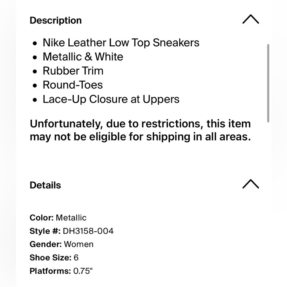 Nike Woman’s Leather Sneakers - Picture 6 of 6